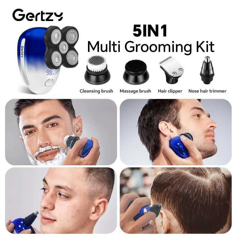 Mens electric shaver 5-in-1 mens beauty set with nose hair trimmer mens hair clipper and digital display screenT251118