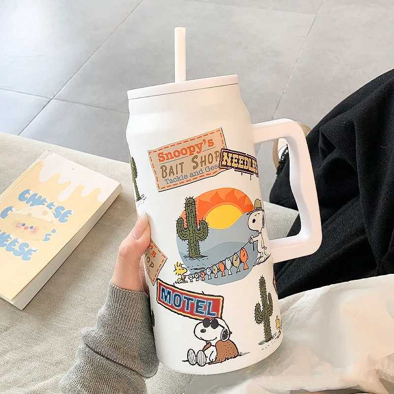 Insulated Large Capacity Straw Water Black Portable Stainless Steel ChildrenS Travel Cup Y251120 W260226