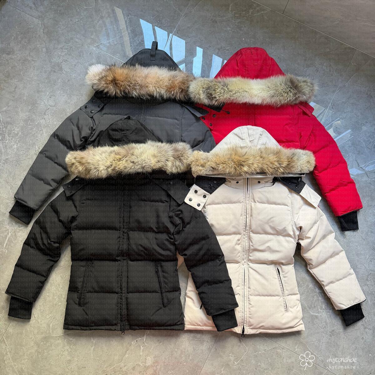 Designer Women Down Jacket canada Long Coat Large Pocket Fur Collar Thermal Top Female goosejackets womens autumn winter Large Clothing Coats Doudoune Femme