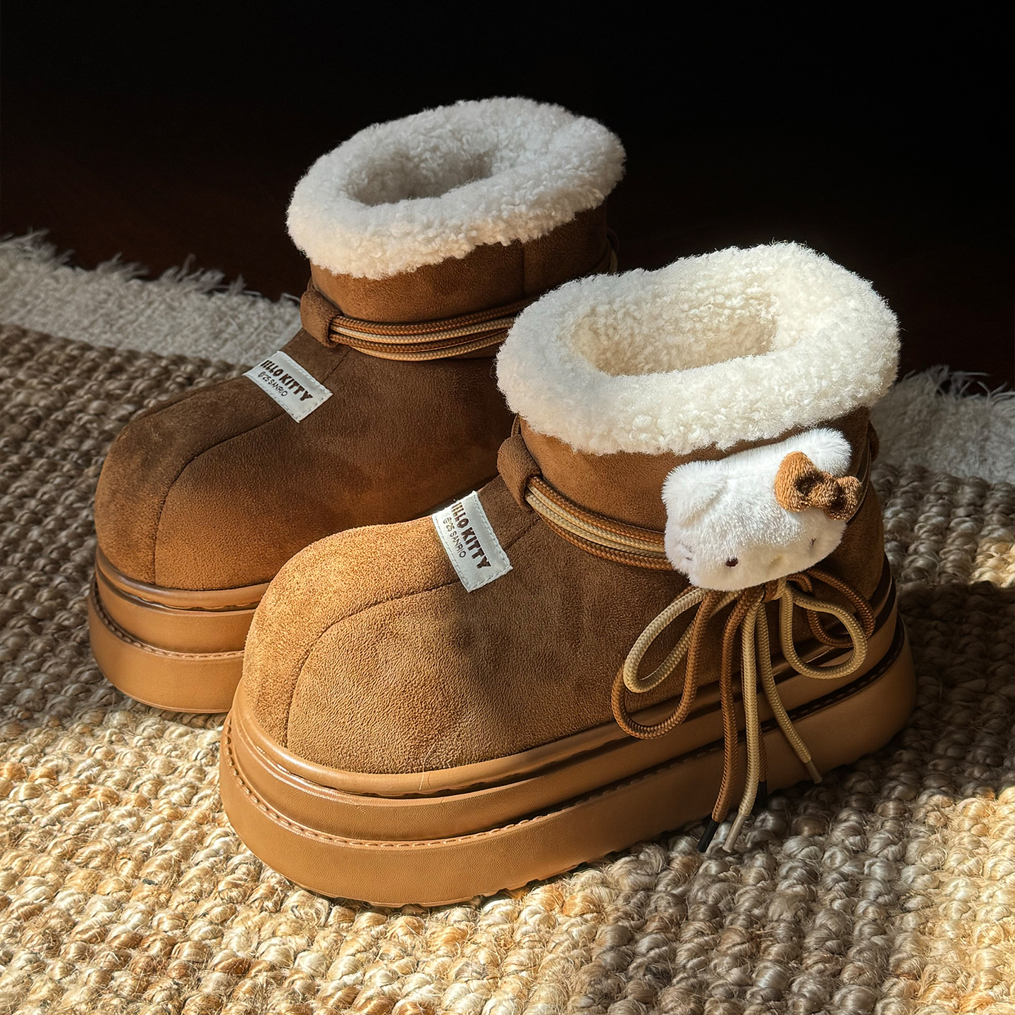 Free shipping, fashionable and versatile winter daily wear, thick-soled, height-increasing, anti-slip, suitable for outerwear, warm fleece snow boots for women