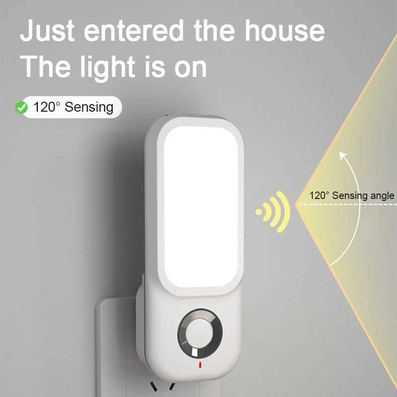 LED Induction Night Light Intelligent Wireless Charging Plug-In Aisle Corridor Night Bedroom Night Light With Flashlight M251118