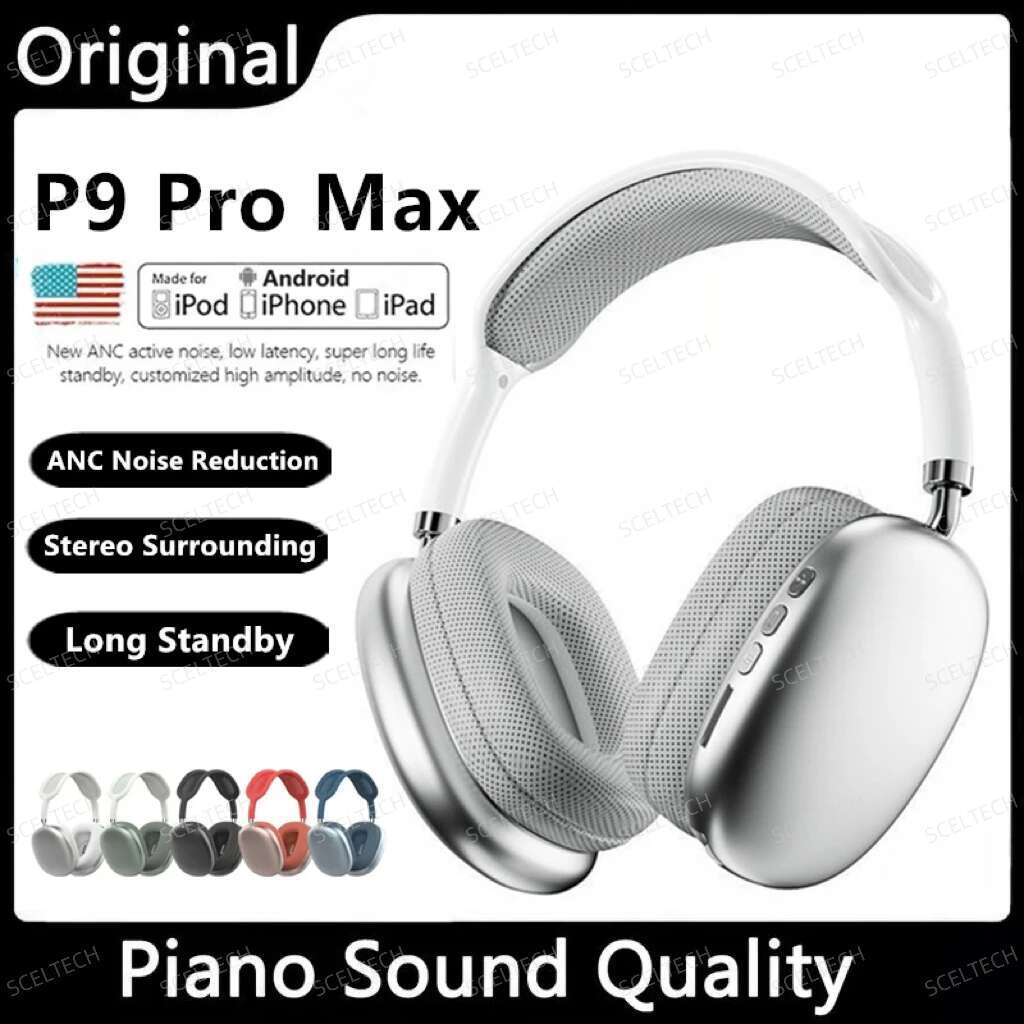 NEW P9 Pro Max Air Wireless Bluetooth hbs headphones Noise Cancelg Earphones Mic Pods Over Ear Sports Gaming Headset For Apple 68 2e