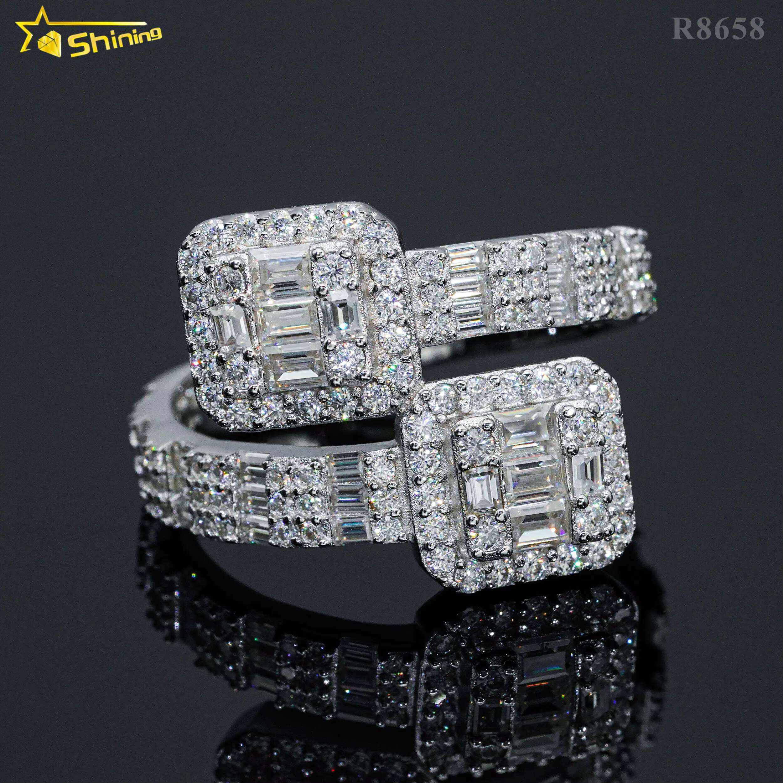 Hot Sale Designs baguette Mens Ring Gold Plated Sterling Sier Pass Dia Tester D Moissanite Iced Out Rings