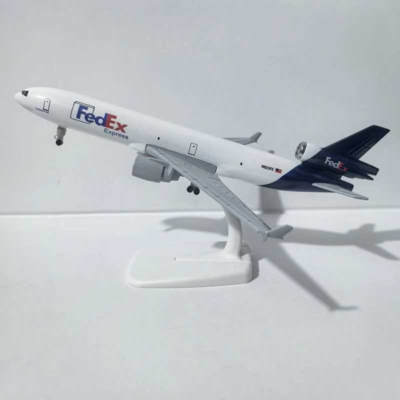 JASON TUTU 20CM Diecast Metal Planes Fedex Express McDonnell Douglas MD-11 Aircraft Model Planel Airplane Collect Gifts C251118