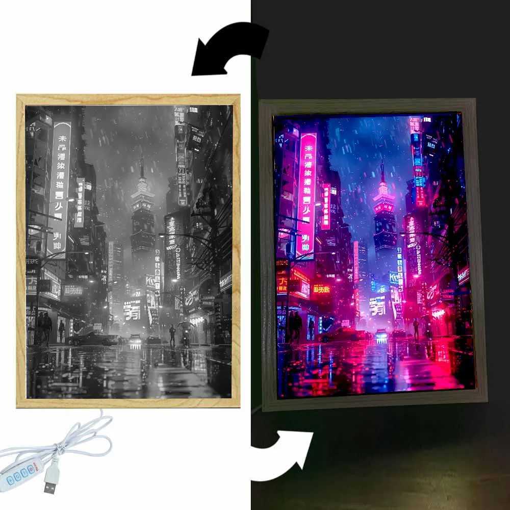Beautiful City Changsha Light Painting Photo Frame Led Night Light Bedroom Decorate Lamps Bedside Table Moon Lamp Birthday Gifts M251118
