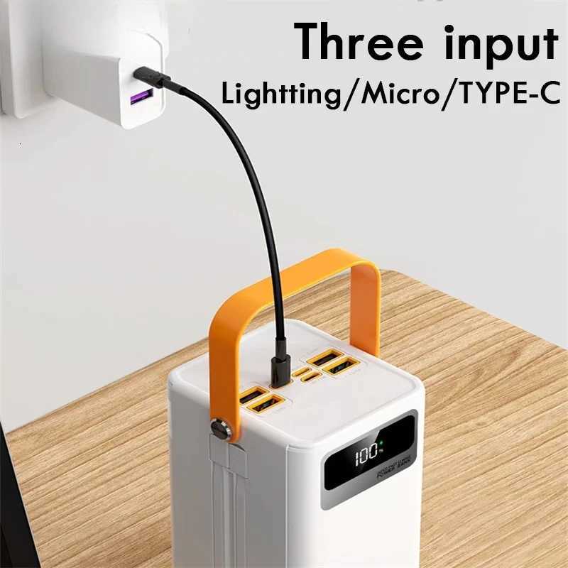 Portable 60000mAh Large Capacity Power Bank 225W Fast Charger With Cable Powerf External Spare Battery For iPhone C251118