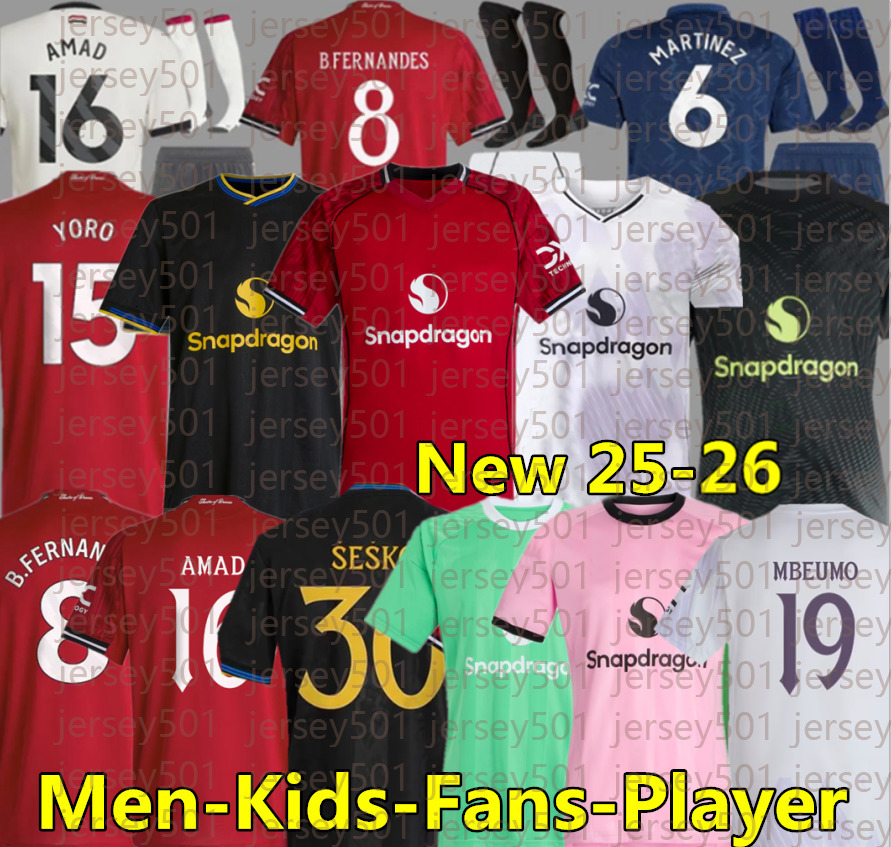 ONANA 24 25 26 soccer jerseys BRUNO FERNANDES CUNHA MBEUMO football shirt 2025 2026 men kids kit MARTINEZ CASEMIRO AMAD Garnacho Mount HOJLUND YORO MAINOO