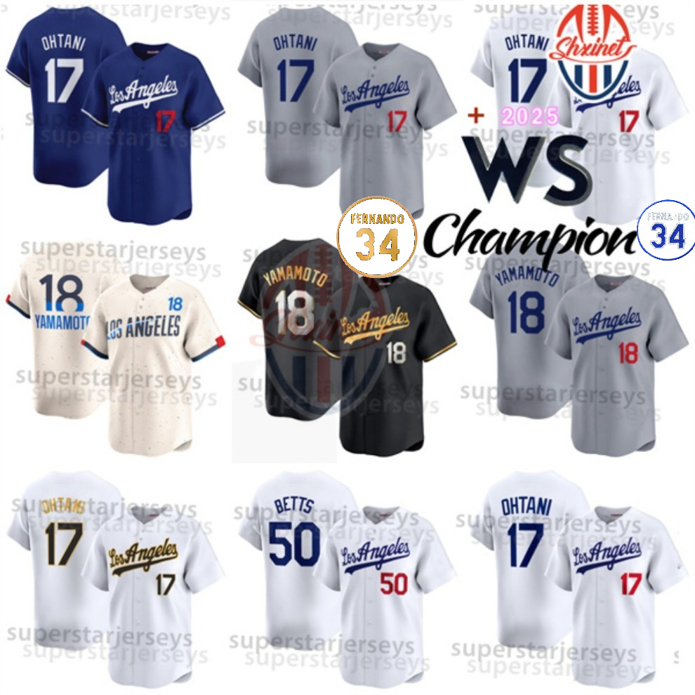 Personalize Custom 2025 World Series Champion Baseball Jerseys Yoshinobu Yamamoto Shohei Ohtani Mookie Betts Roki Sasaki Tommy Edman Freddie Freeman Smith Edman