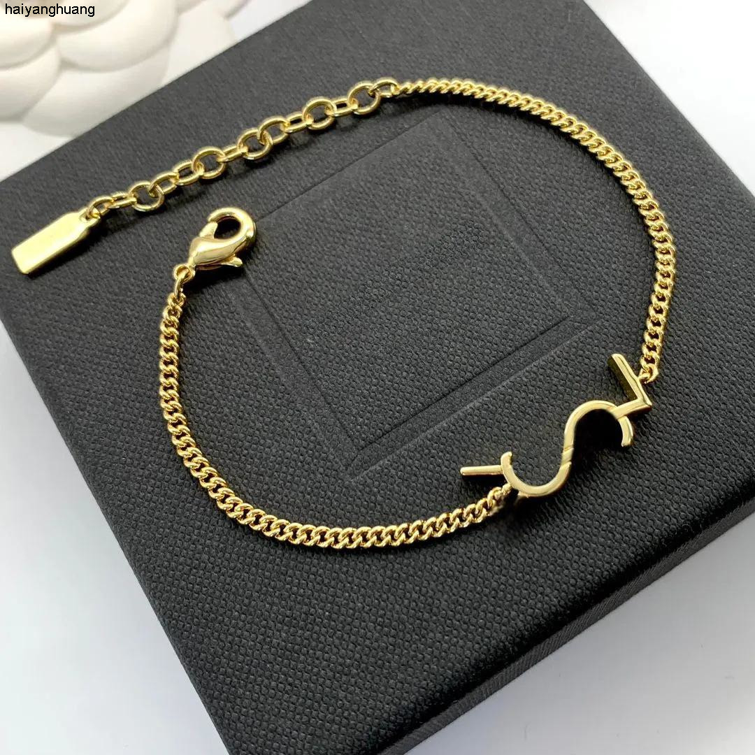 Charm Bracelets Luxury original designer Girls boys letter slim thin charm bracelets elegant 18K Gold silver Bangles earrings necklaces Y branded engrave