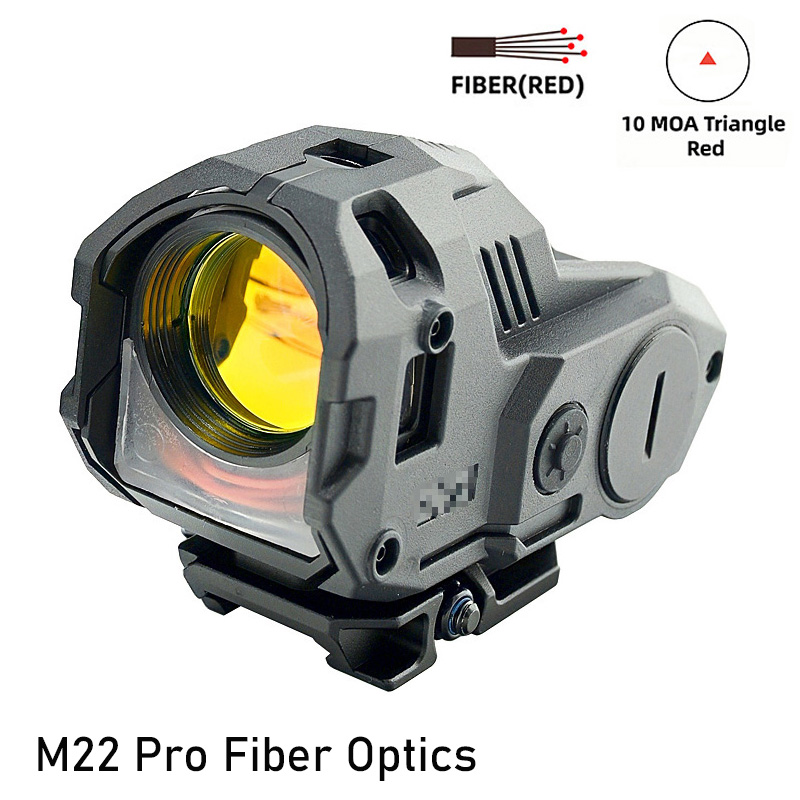 Tactical M22 Pro Fiber Optics Red Dot Scope with Triangle Reticle Aluminum Lightweight Design Self Illuminated Hunting Riflescope Versatile Compatibility