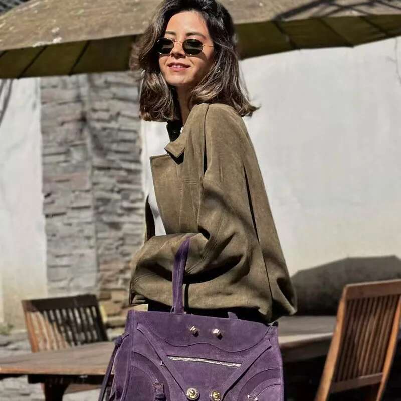 Designer Clothes TRAF Crop Suede Women Spring Women's Jacket Bomber Plus Size Outerwears New In & Jackets Oversize Long Sleeve Coats