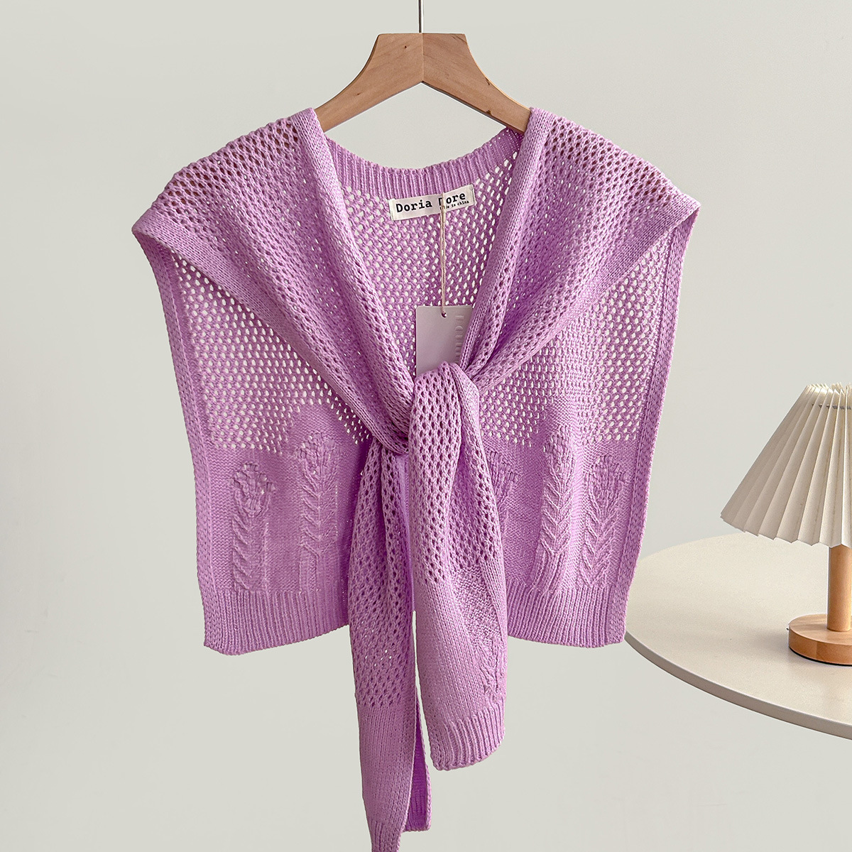 K415 New style solid color knitted small shawl for women with skirt, high-end spring and autumn thin neck protection shoulder fashionable