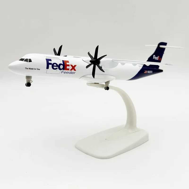 JASON TUTU 20CM Fedex Express ATR Aircraft Model Planel Airplane Diecast Metal Planes Collect Gifts C251118