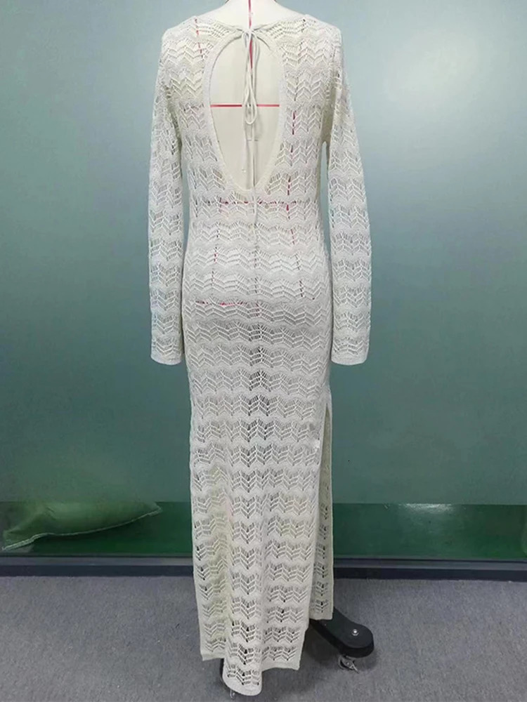 OIINAA Bikini Top Womens Beach Long Sleeve Hollow Tailored Fashionable Holiday Wear through Summer Sewing 250415Z