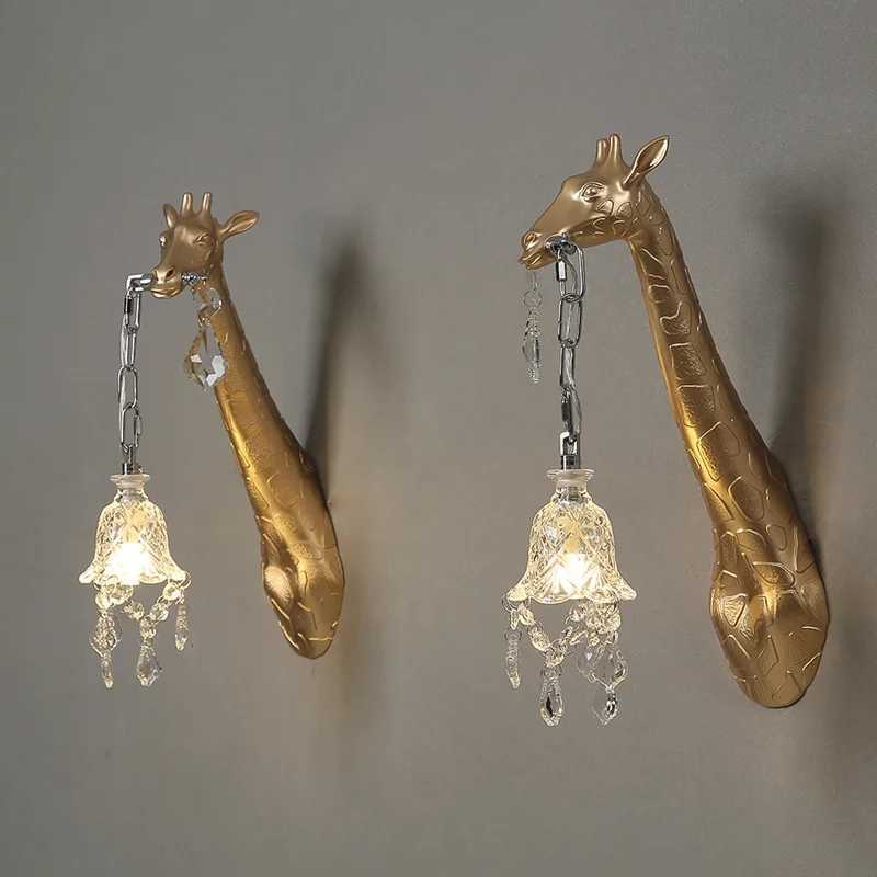 Giraffe Wall Lamp G9 Bulb Resin animal lamp crystal sconces wall light For Bedside Lighting Living Room hallway wall lights M251118