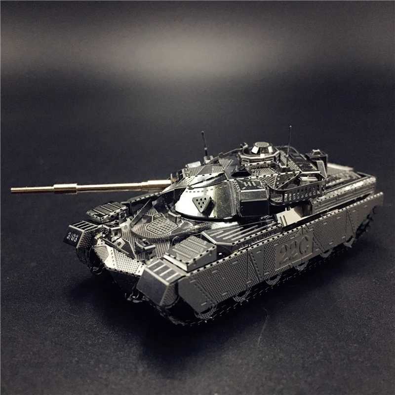 IRONSTAR Sliver Stainless 3D Metal model kit JS-2 tank Chieftain MK50 Tank Assembly Model DIY Laser Cut Model Toys for Adult C251118