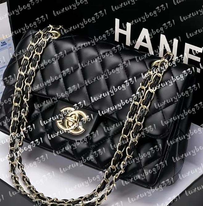 Top Tier New Womens Mini Square Bag Real Leather Medium Caviar Lambskin Quilted Purse Small Double Flap Black Shouler Box Bag Luxury Designer Maxi Chain Strap Handbag