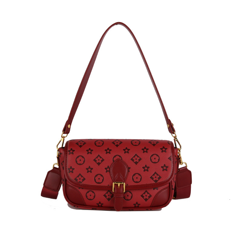 Designer Bag Luxury Bag New Bag Women Fashion Hot Style Shoulder Crossbody Small Square Bag Retro Old Flower Wide Shoulder Strap Underarm Bag