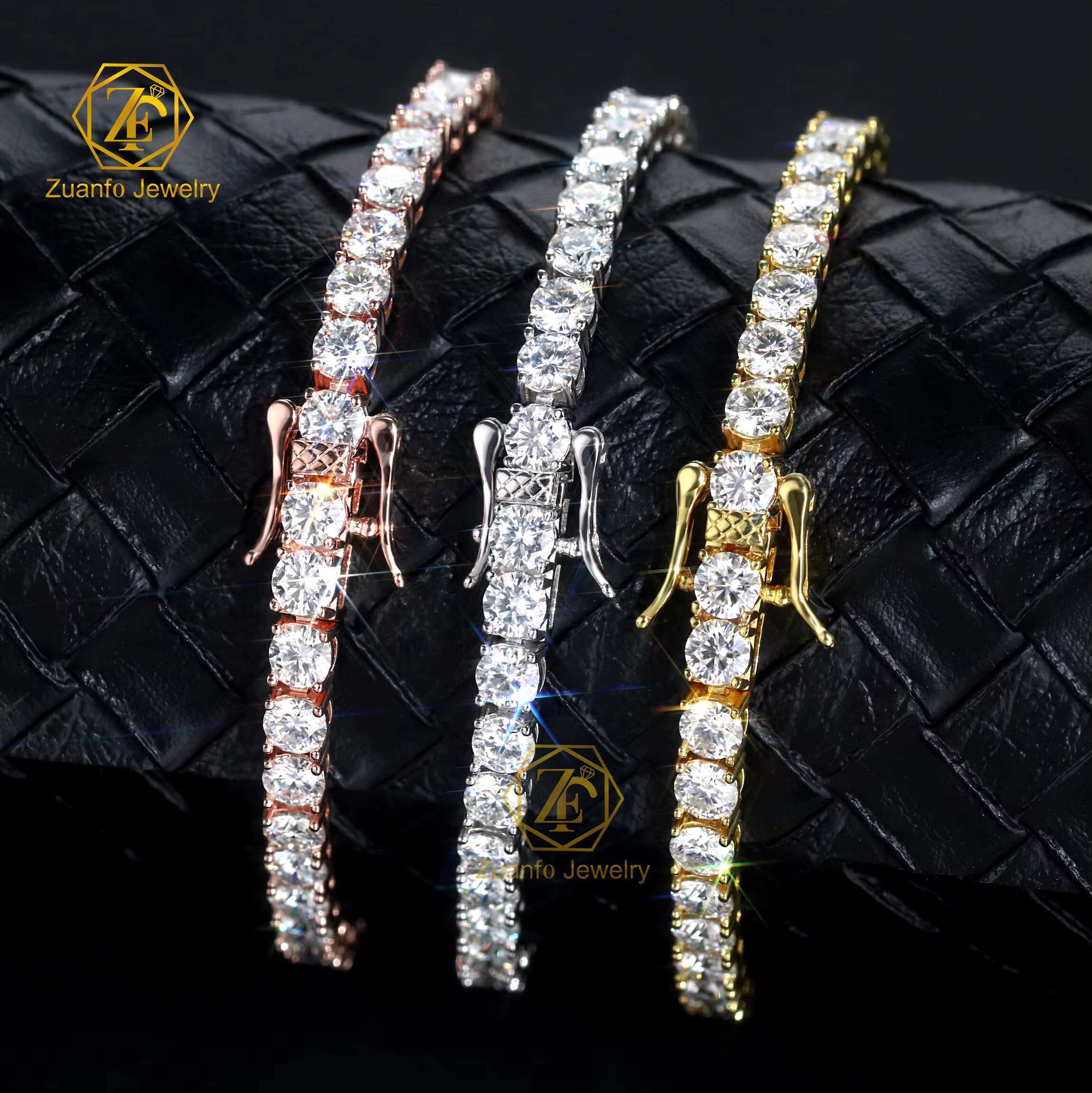 Diamond Tennis Bracelet Silver 14K Yellow Gold Plated Diamond Jewelry Lab Grown Tennis Diamond Bracelet