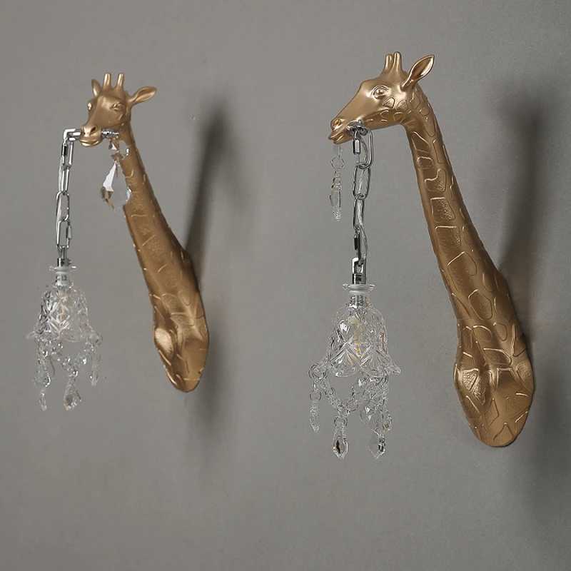 Giraffe Wall Lamp G9 Bulb Resin animal lamp crystal sconces wall light For Bedside Lighting Living Room hallway wall lights M251118