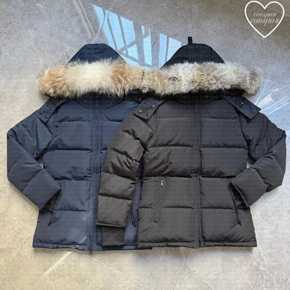 Designers Women Down Jacket canada Long Coat Large Pocket Fur Collar Thermal Top Female goosejackets womens autumn winter Large Clothing Coats Doudoune Femme