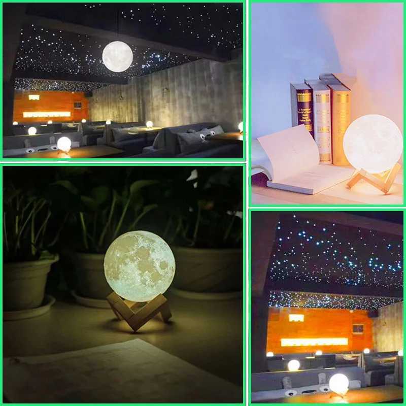 3D LED Moon Lamp Nightlight Fairy Table Bedroom Bedside Cute Kids Night Light for Room Birthday Party Decoration Christmas Gifts M251118