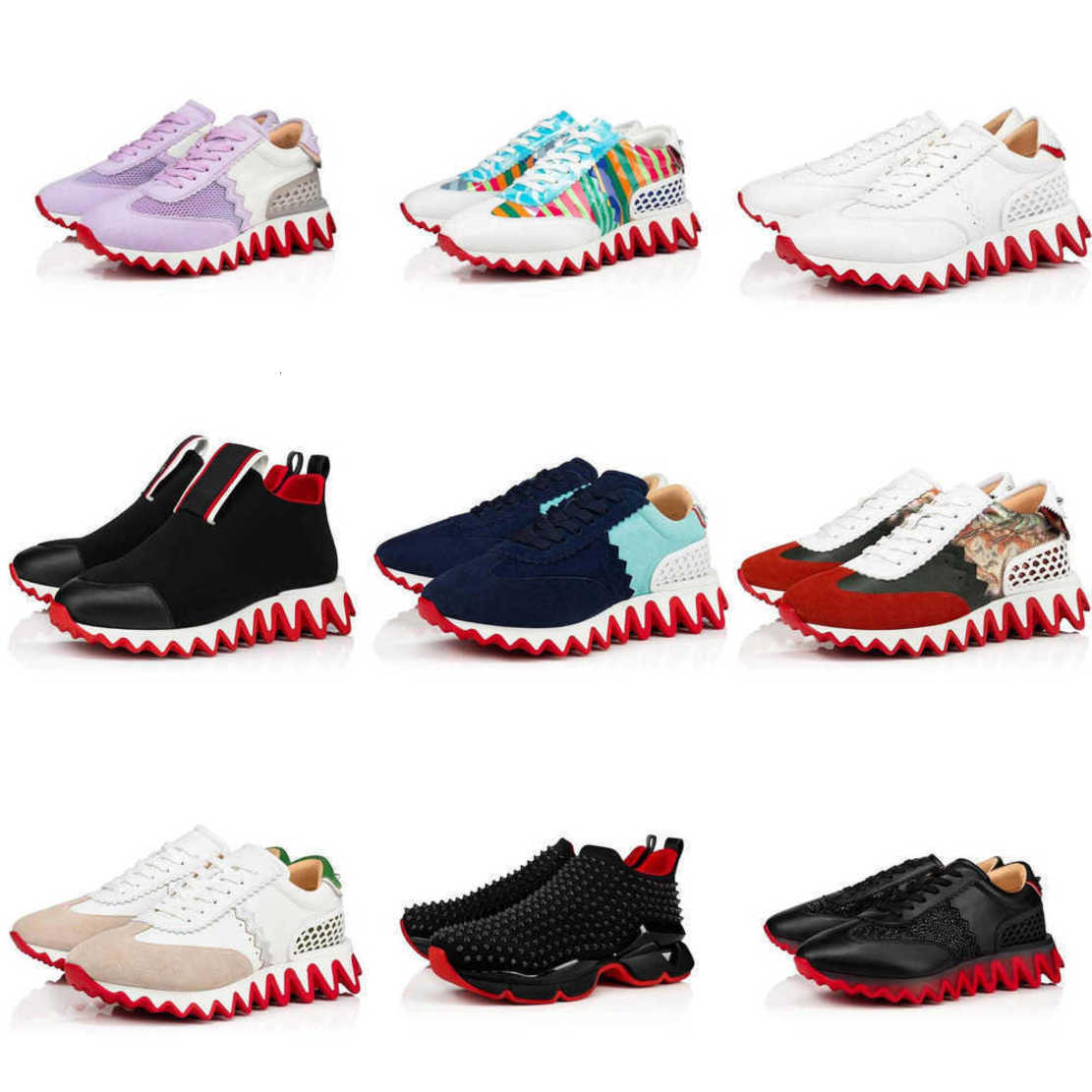 New Designer Sneakers Outdoor Couple Sports Shoes Men Women Brands Casual Walking Fashion Trainers red bottoms Christian Louboutins loubitons 169D