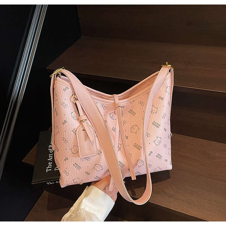 Korean printed tote new fashionable versatile casual shoulder women's bag, niche and trendy design, underarm bag