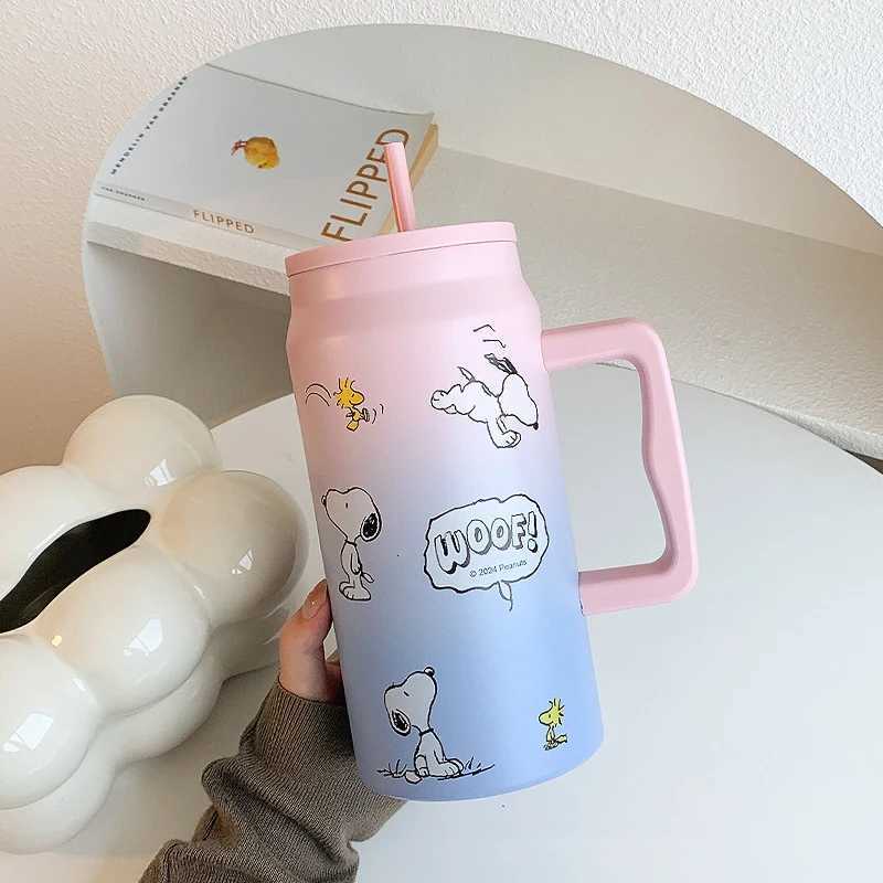 Insulated Large Capacity Straw Water Black Portable Stainless Steel ChildrenS Travel Cup Y251120 W260226