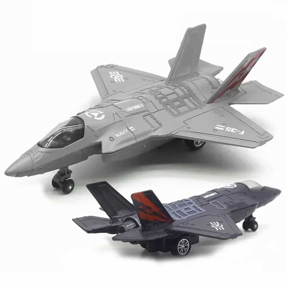 Alloy Large Pull Back F-35 Fighter Aircraft Model Music LED Airplane Toy Gift C251118