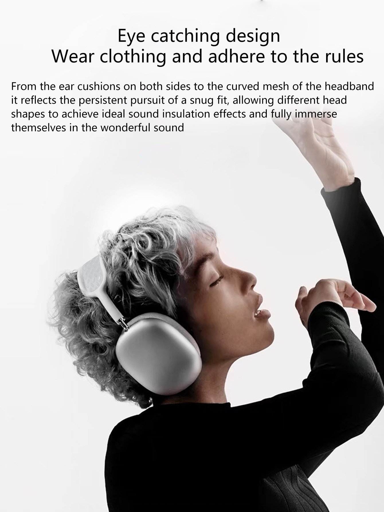 Over-ear wireless headphones, ANC noise cancellation, chip 5.4, surround sound, ultra-long battery life Bluetooth headphones