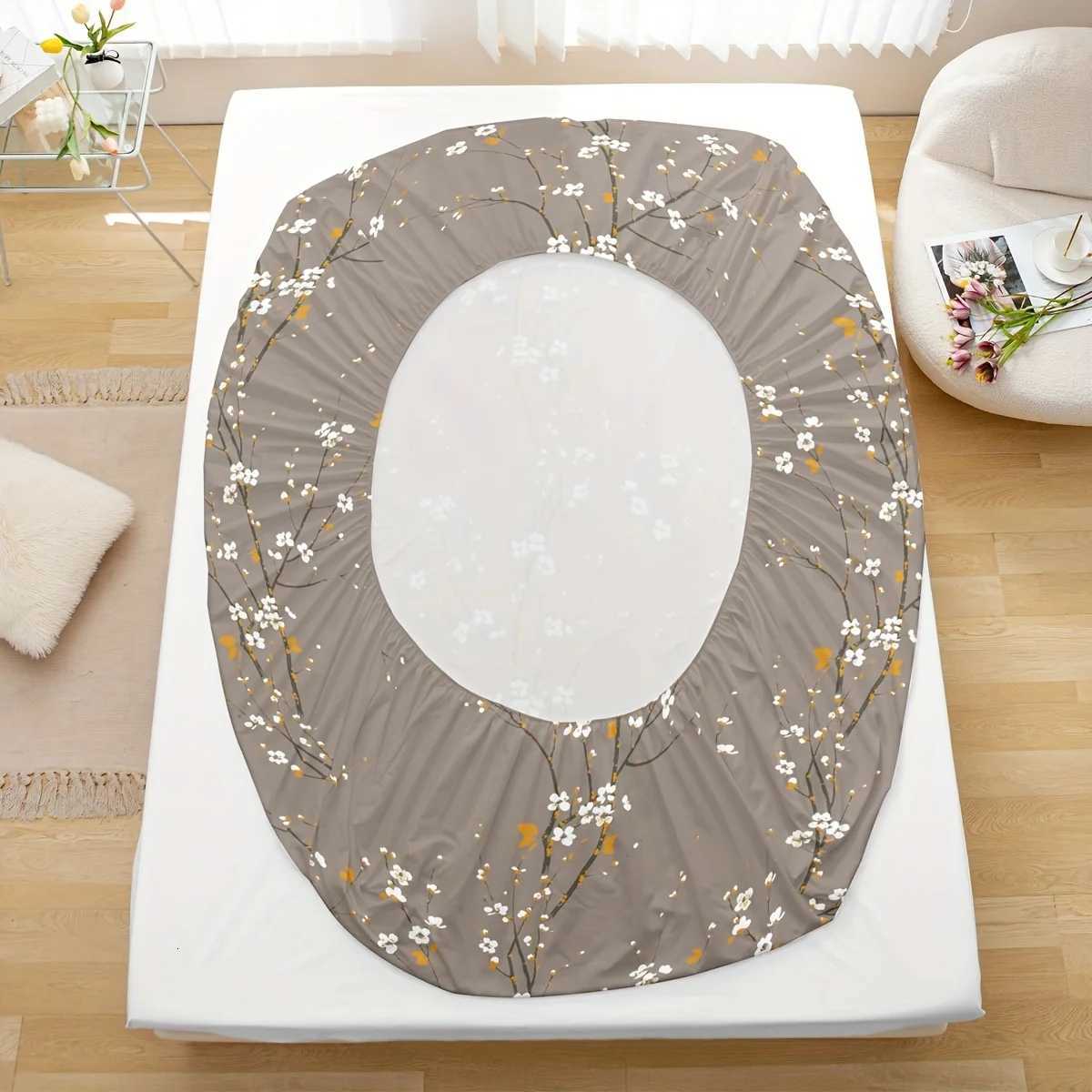 3pcs Printed Pattern Fitted Sheet Set 1 Fitted Sheet 2 cases Without CoreM251118