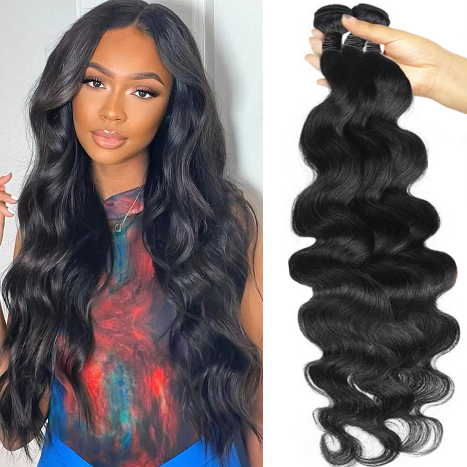 30inch Mink Brazilian Virgin Hair Body Wave 4 Bundles Unprocessed Brazilian Body Wave Human Hair Peruvian Malaysian Indian Hair Bundles