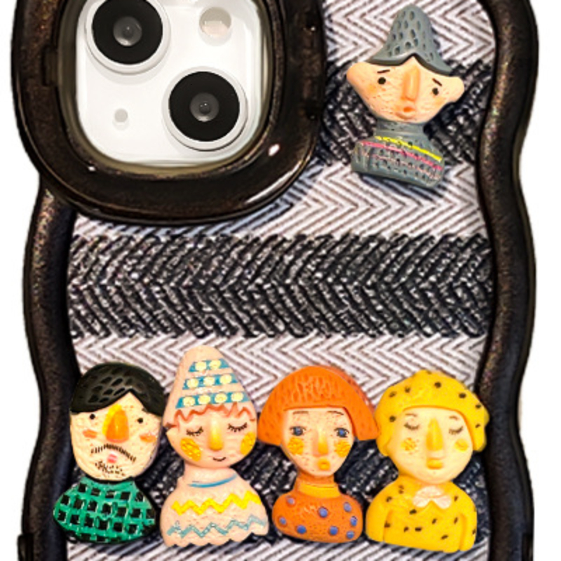 Stripe Doll Lanyard Phone Case Compatible with iPhone 17/16 Pro Max Dual Stand Niche Silicone Protective Case iPhone 16/15