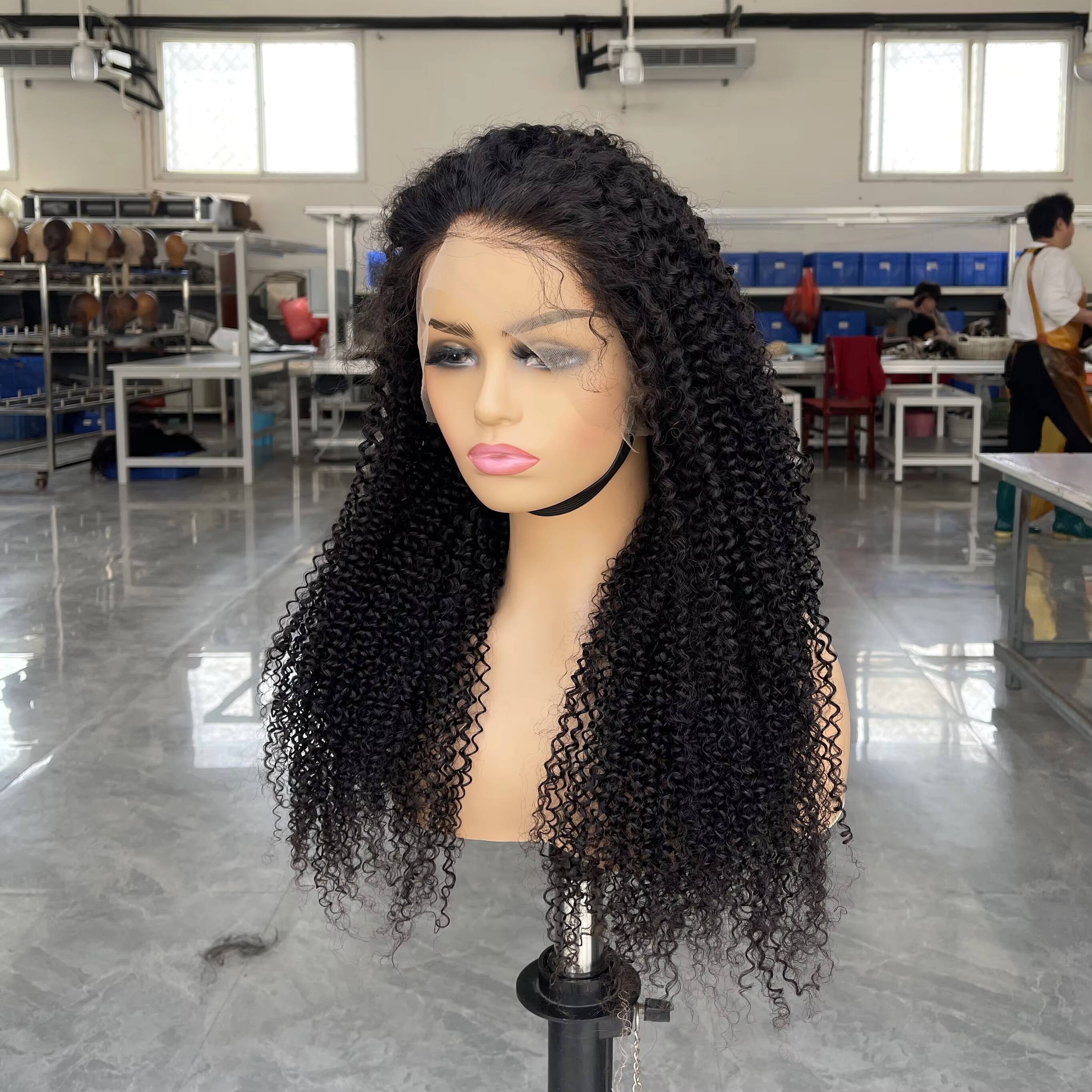 Human Hair Glueless Wigs 16in 250 Curly Hair Lace Front Wigs for Black Womenfull Hair Afro Curly Affordable Wig