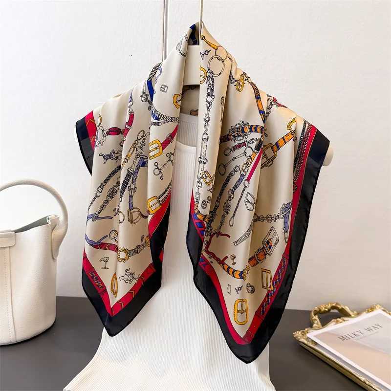 2025 New Square Scarf Women Luxury Floral Print Kerchief Soft Satin Hairband Hands Bag Ribbon Foulard Hijab Neckerchief HeadbandXJ251118