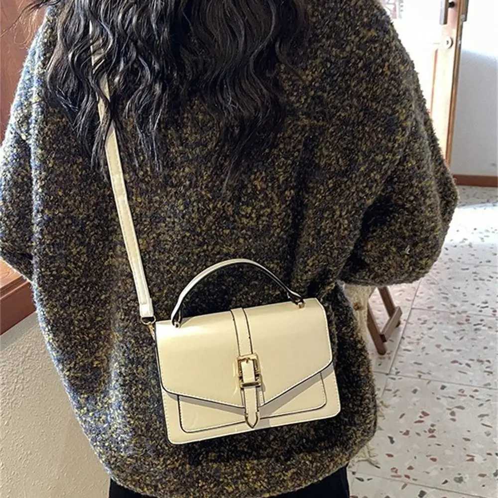 PU Leather Messenger Shoulder Bag Fashion Handbag Leisure Portable Sling Bag Ladies Solid Color Simple Crossbody BagW251118