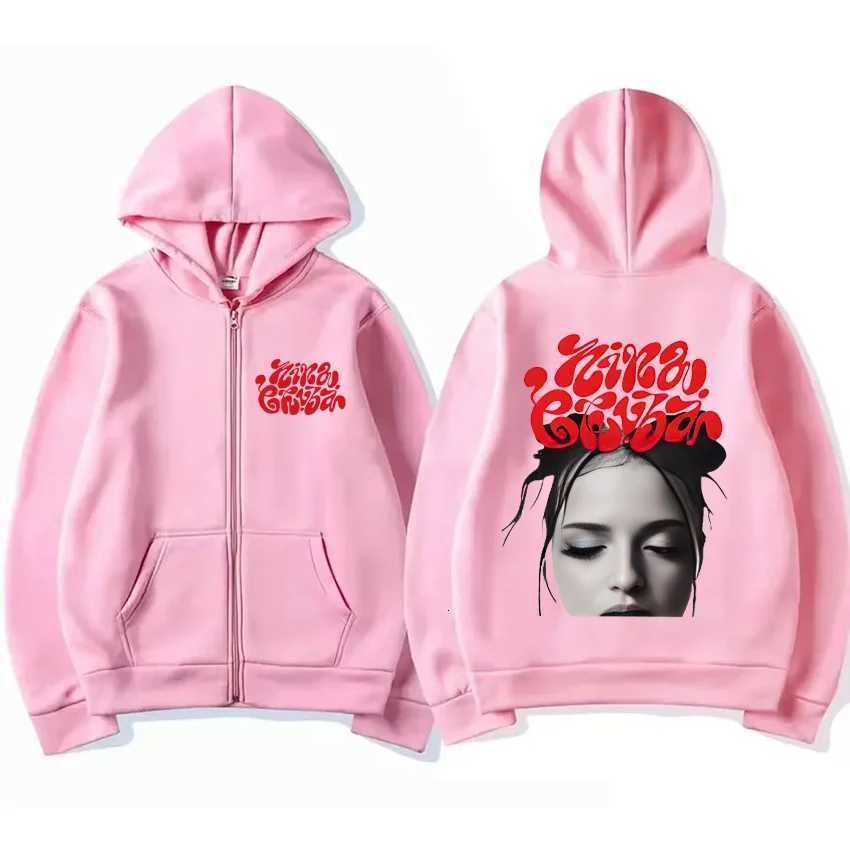 Nina Chuba Printed Hoodie Men Womens hip hop Clothing Coat Hip Hop Zip Up Jacket Long sleeve fashion Fleece vintage streetwear X251118 - view 4
