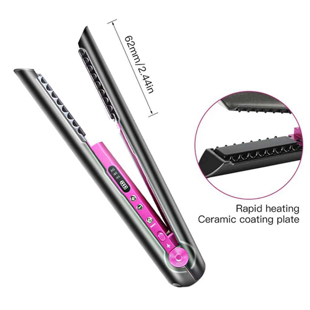 Wireless hair straightener mini flat iron Usb charging hair straightener curling iron W250418