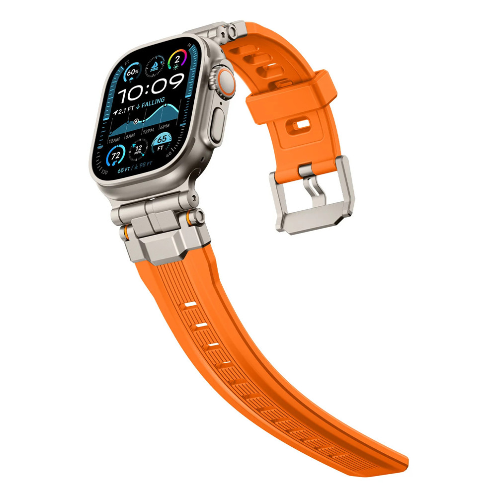 Red Silicone Strap Apple Watch Band Series 10 46mm Ultra 49mm 45mm Stainless Steel Sport Bracelet for iWatch 9 8 7 6 5 SE free shipping
