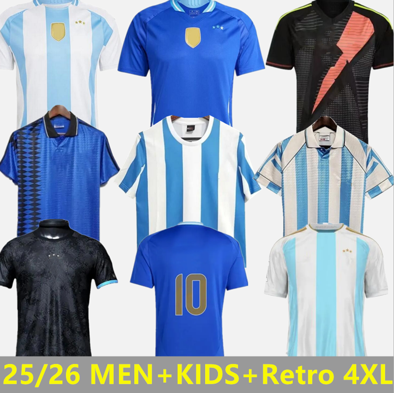 4XL 24 25 New Argentina 3 star star Soccer Jerseys Fans MESSIS MAC ALLISTER L.MARTINEZ DYBALA DYBALA DI MARIA MARTINEZ DE PAUL MARADONA Child Kids Kit Men Football Shirt