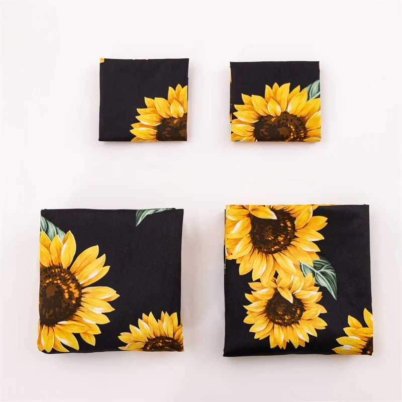 4pcsSunflowers Bed Sheet Set Floral Print Bed Sheets Yellow Flowers Pattern Sheets Sunflowers Oil Painting Sheet Set for AdultsM251118