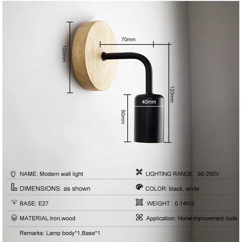 Wood Wall Lamp Vintage Industrial Wall Lights Dimmable Retro E27 Light Bulb Wall Light For Home Loft Indoor Decor Fixtures M251118