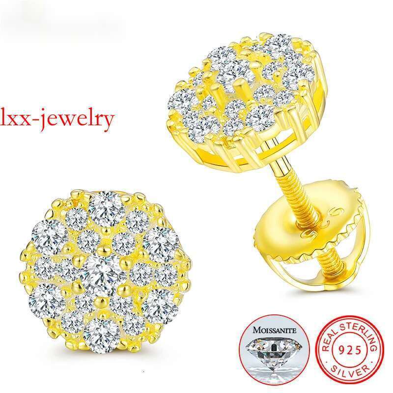 Unisex Fine For Women Earrings Moissanite D Color VVS Stud Round wer Jewelry