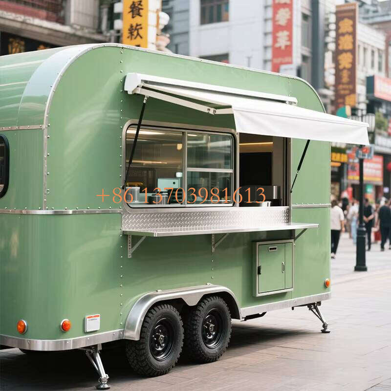 Fast Food Trailer Flattop Grill with 2 Burners and 2 Ovens for Sale