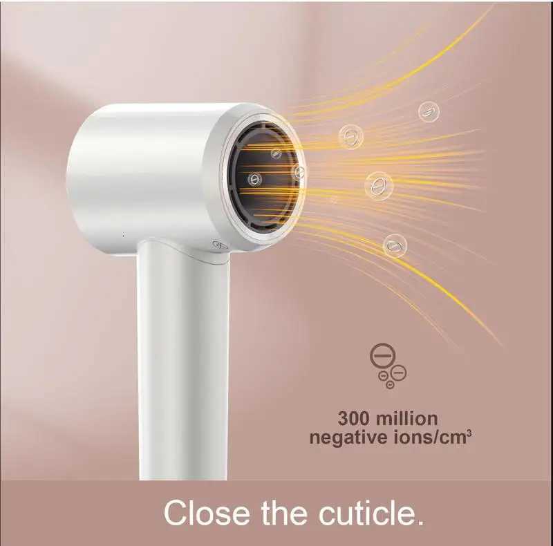 Negative Ion Hair Dryer Brushless Motor 1400W High Speed Blow Dryer 3 Speed 4 Temp Travel Hair Dryer for Home Travel Salon WhiteT251118