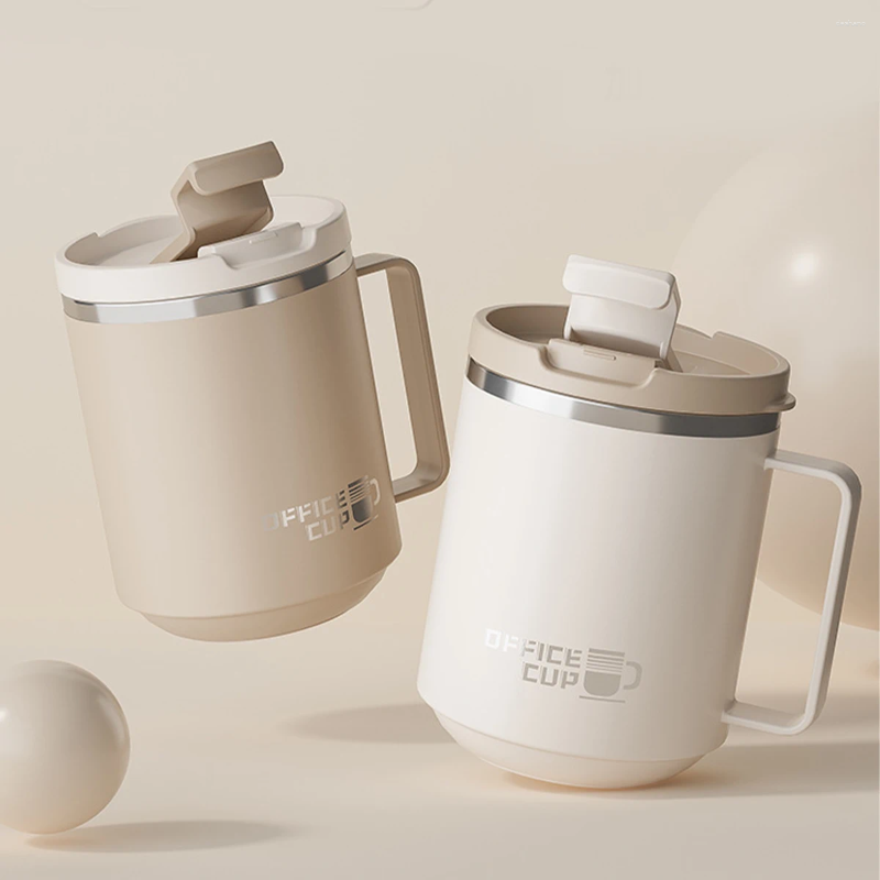 WORTHBUY 304 Stainless Steel Double Wall Insulated Coffee Mug With Handle Portable Sealed Water Cup Large Capacity Drinking Cup