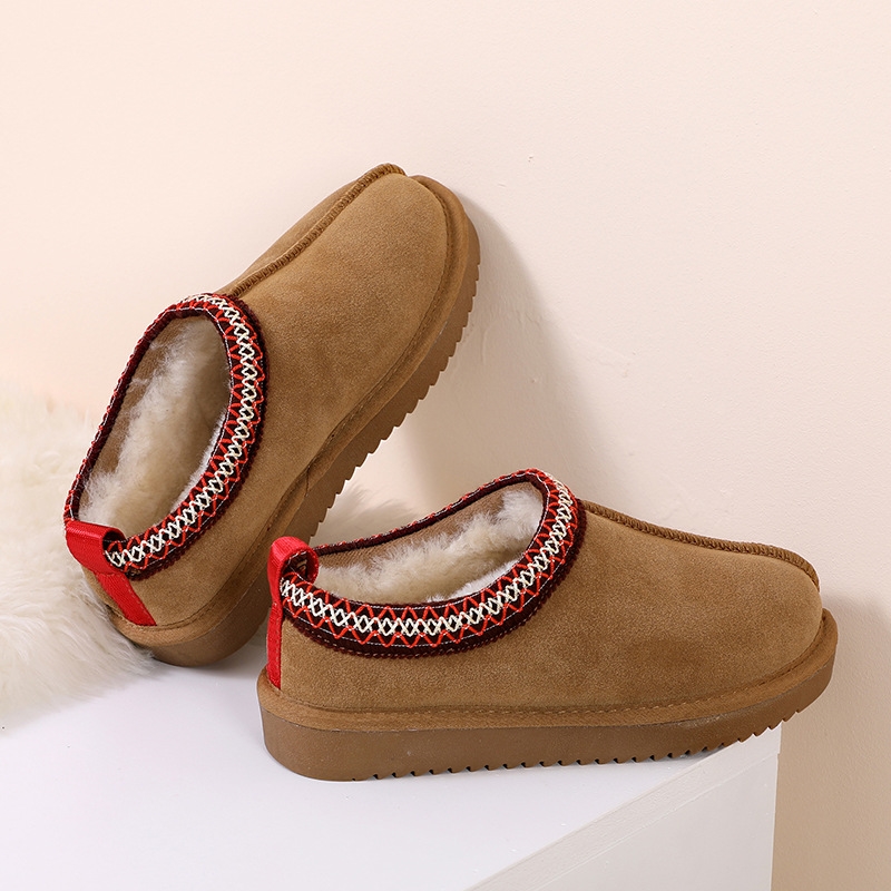 Free shipping anti slip snow boots for women's autumn and winter new style with added velvet toe cover half trailer women's shoes 34-43