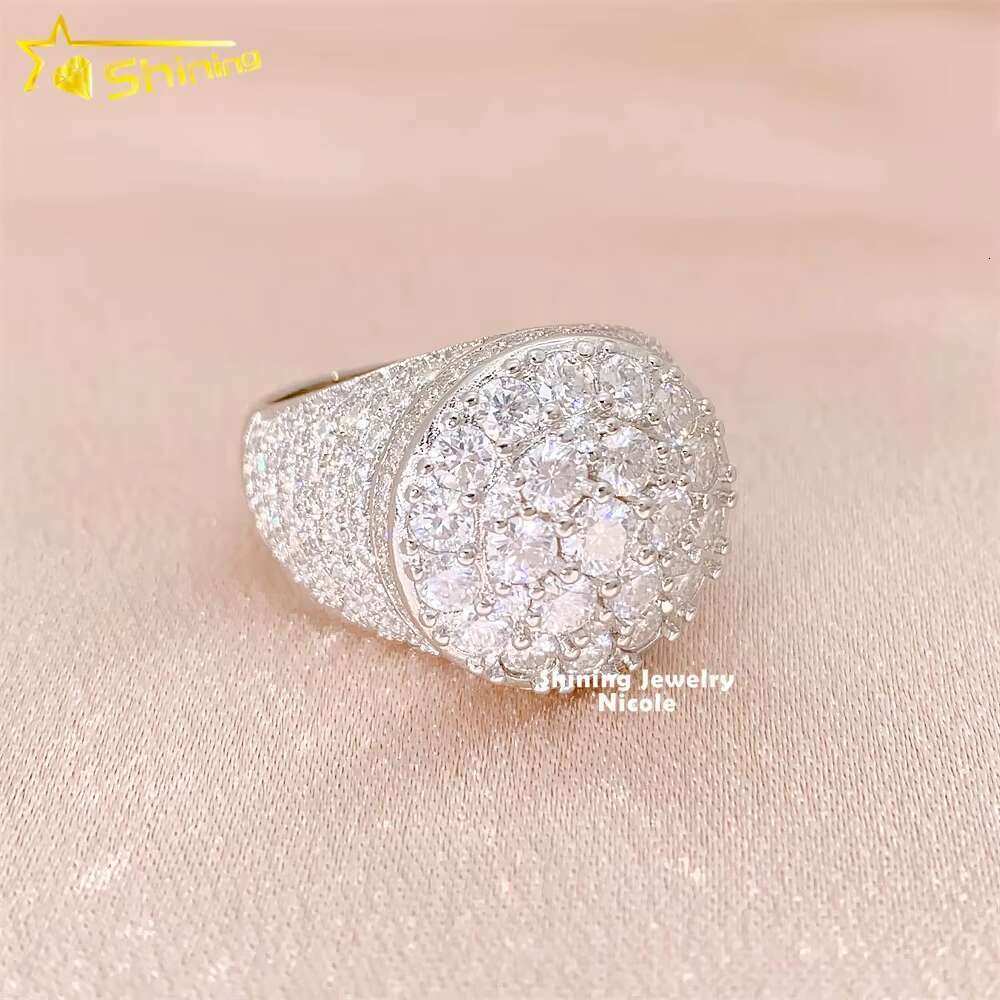 Fashion Style Iced Out Jewelry Sterling Hip Hop VVS Dia Sier Engagement Moissanite Men Ring