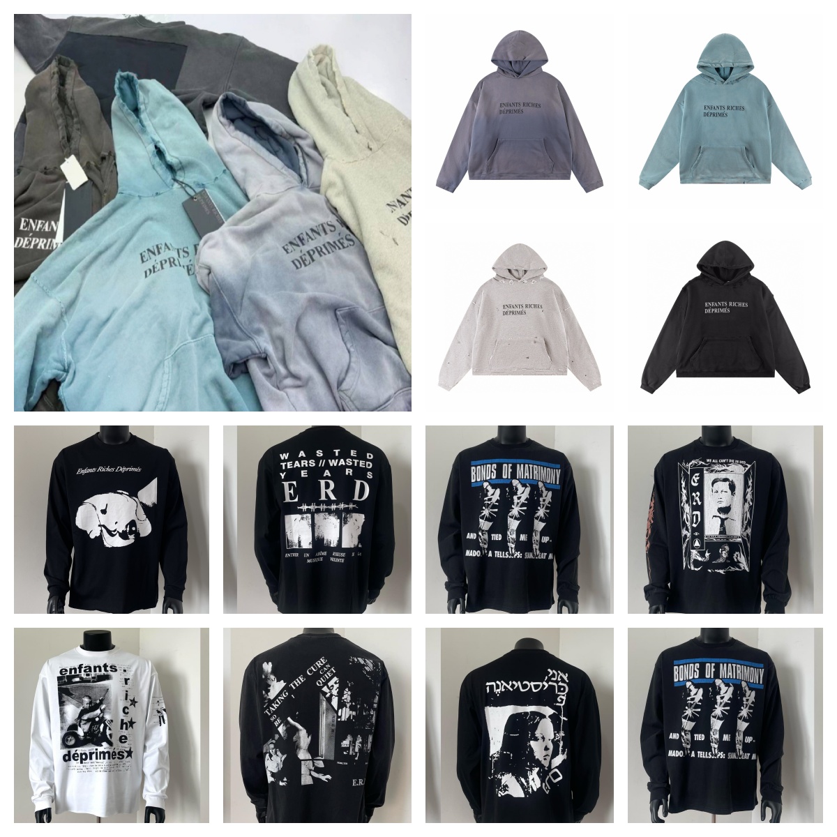 ERD Designer Hoodie Vintage Retro Distressed Washed Cotton Sweatshirt - Graphic Hip Hop Fashion Tee for Men, Sizes S-XL